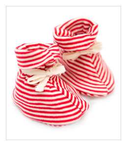 Red Striped Booties